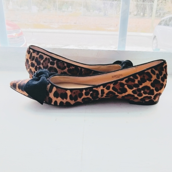 Ann Taylor Patricia Haircalf Leopard Bow Flats - Picture 6 of 8